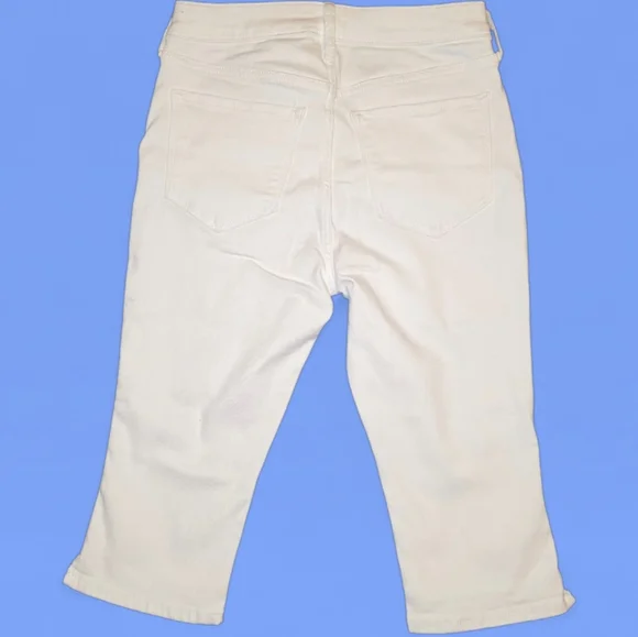 NWT Old Navy High-Waisted Rockstar Slim Capri Jeans Petite 4 White Wash - Picture 3 of 5